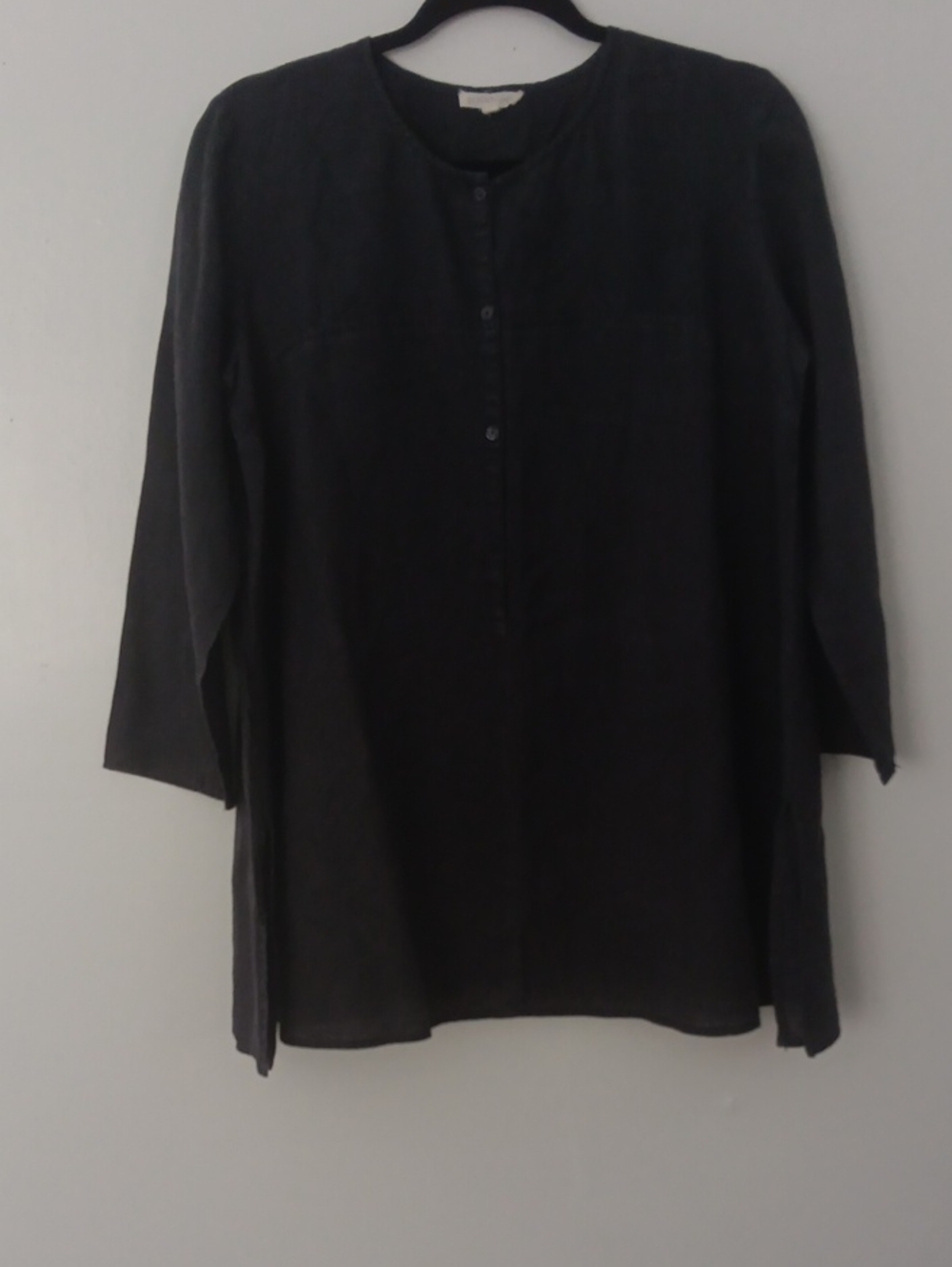 Eileen Fisher Irish  Linen Pipover Tunic Shirt #3852
